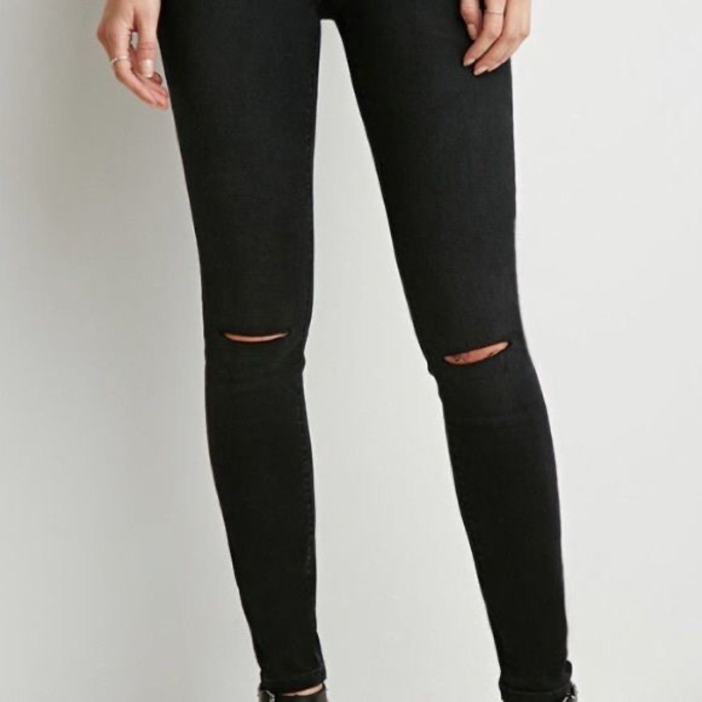 American eagle black ripped jeans